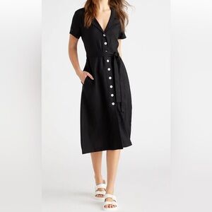 Quince Black Midi Dress